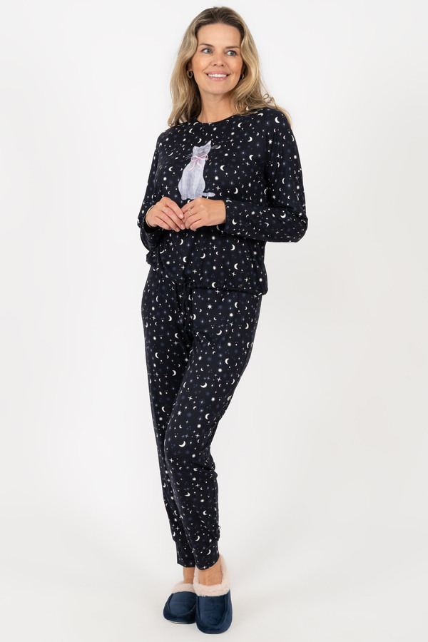 Charmour - Ultra soft pyjama set, Navy stars