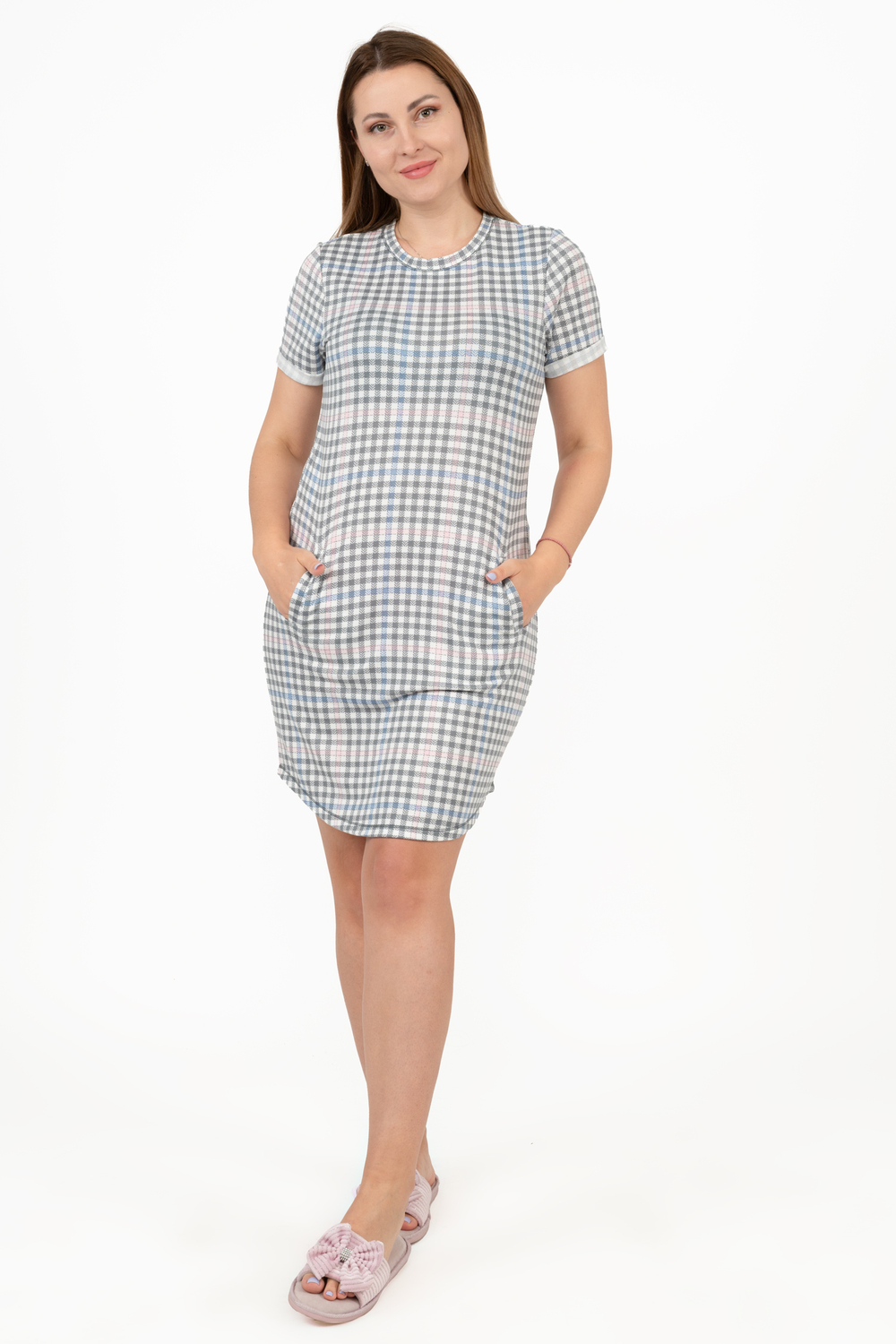 Chemise de nuit ultra douce avec poches - Tartan