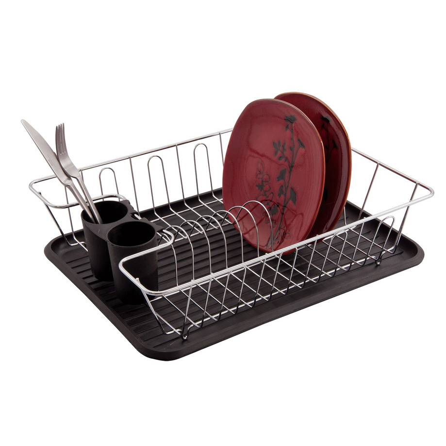 Chrome dish rack, 16.7" x 12.6" x 4.7"