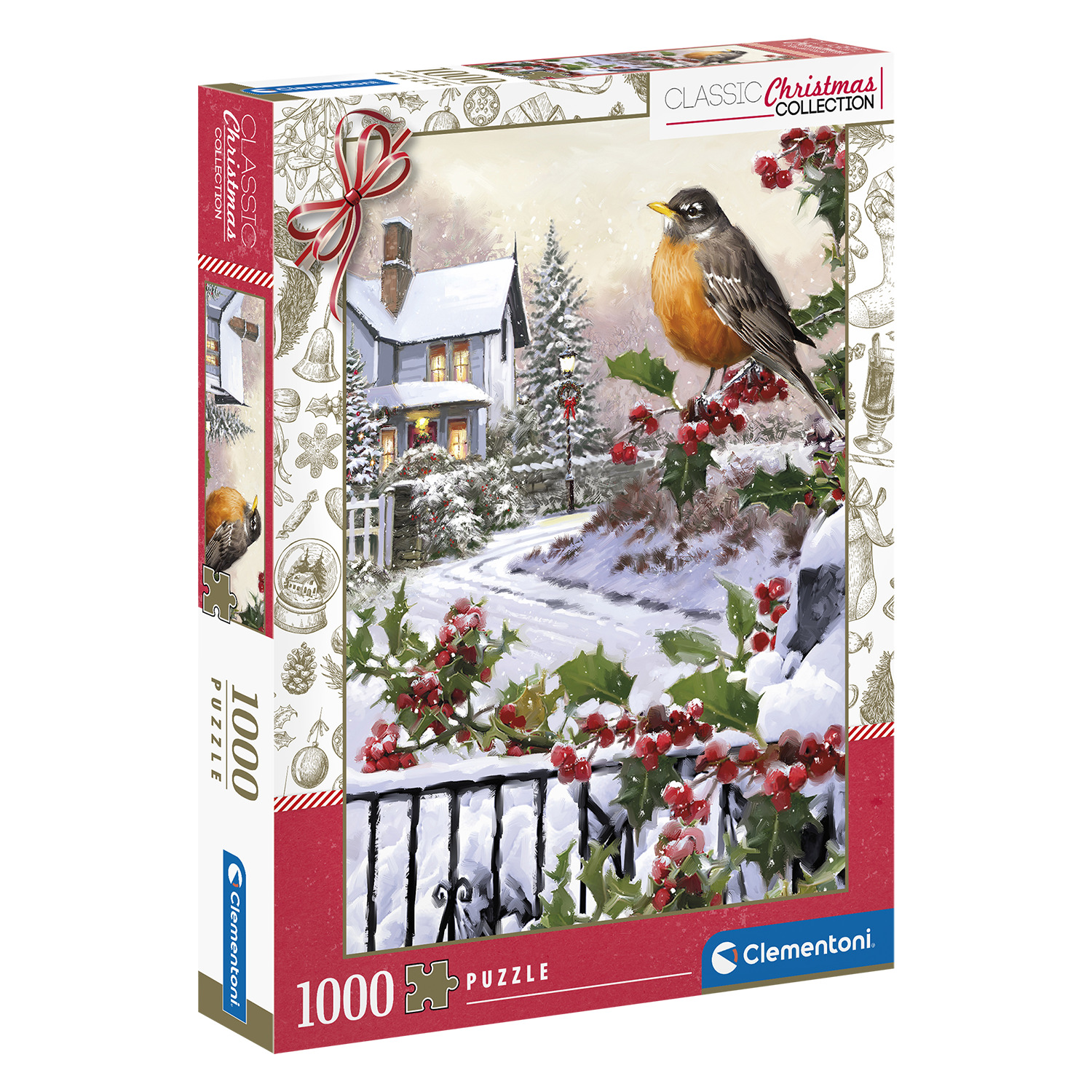 Clementoni - Christmas COLLECTION - Robin and holly bushes