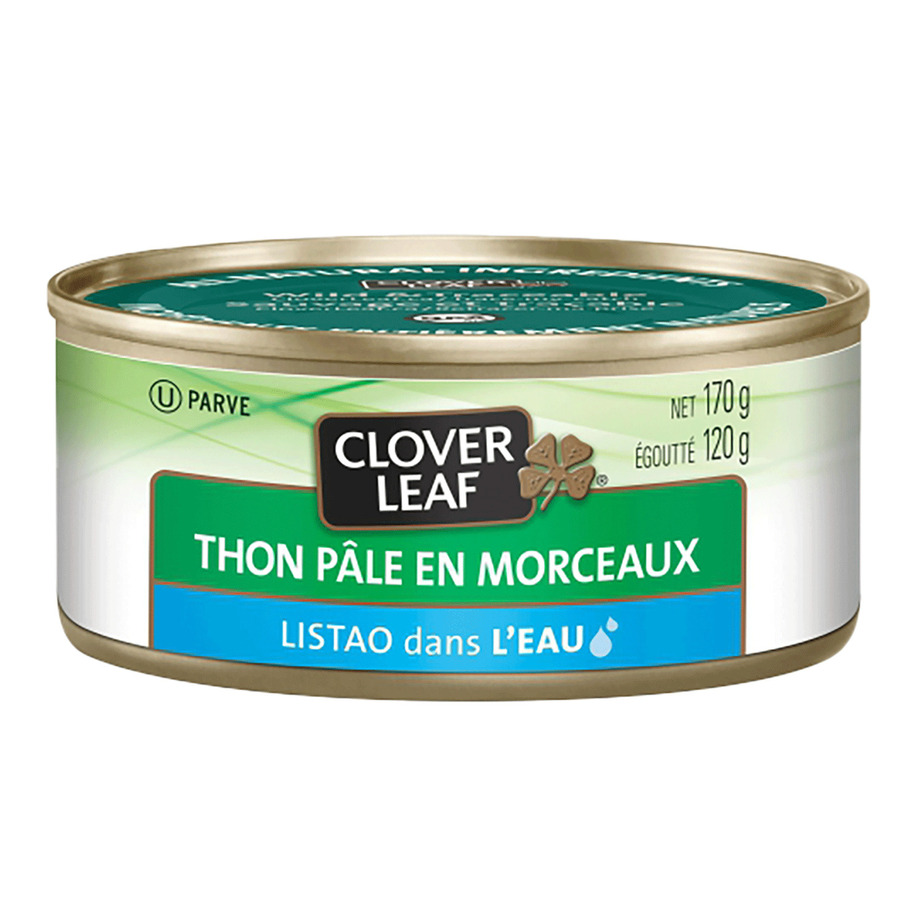 Clover Leaf - Thon pâle en morceaux, listao, dans l'eau, 170g