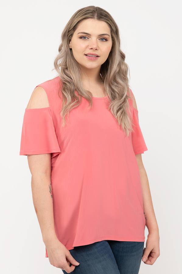 [$39.80]Circular Flounce Sleeve Blouse