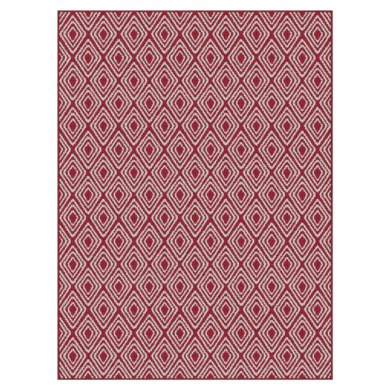 Collection GEORGE - Tapis en losenges rouges, 3'x4