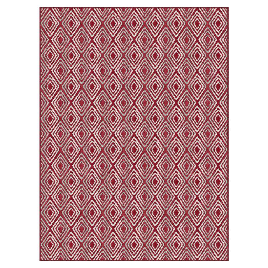 Collection GEORGE - Tapis en losenges rouges, 3'x4