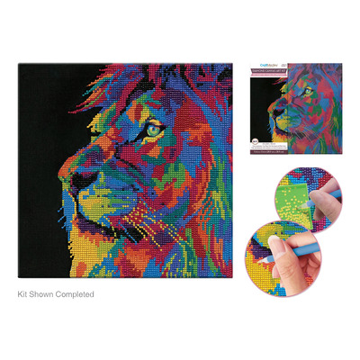 Craft Medley - Diamond painting canvas art kit, 11.4"x11.4" - Lion