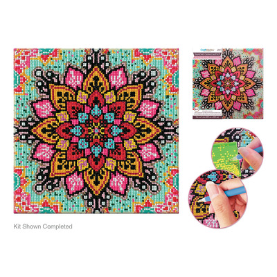 Craft Medley - Diamond painting canvas art kit, 11.4"x11.4" - Mandala