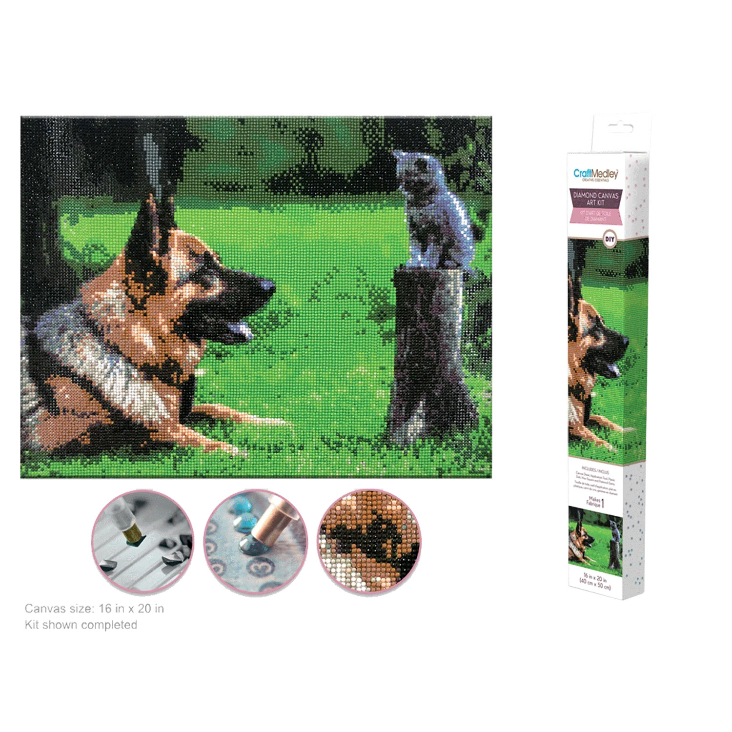 Craft Medley - Diamond painting canvas art kit, 16"x20" - Best Friends