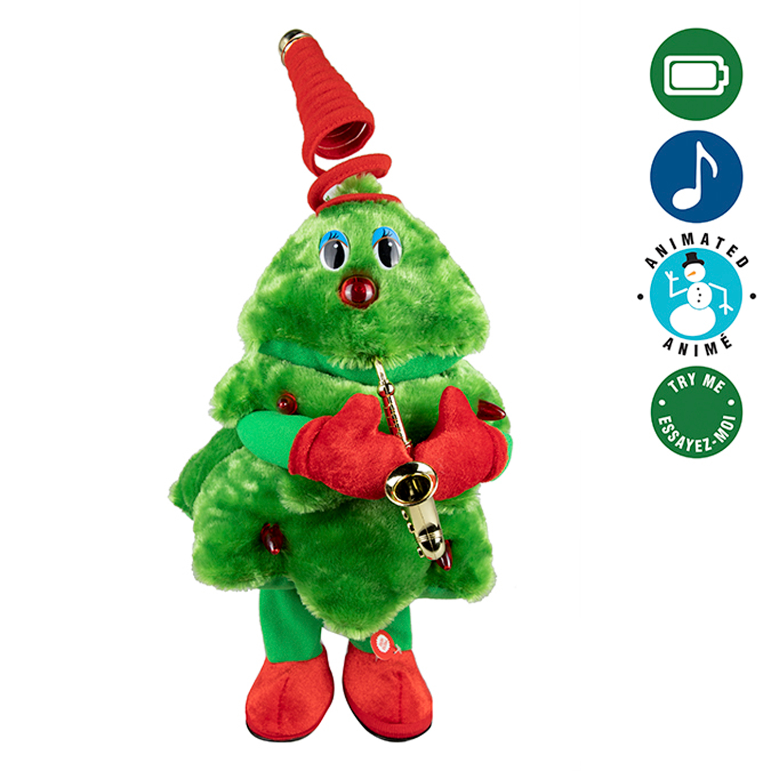 Sapin de Noël électrique en peluche, jouets musicaux, arbre de