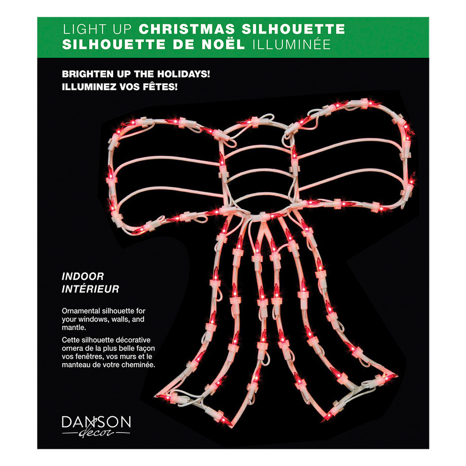 Danson - Light-up Christmas silhouette, 18" - Christmas Bow