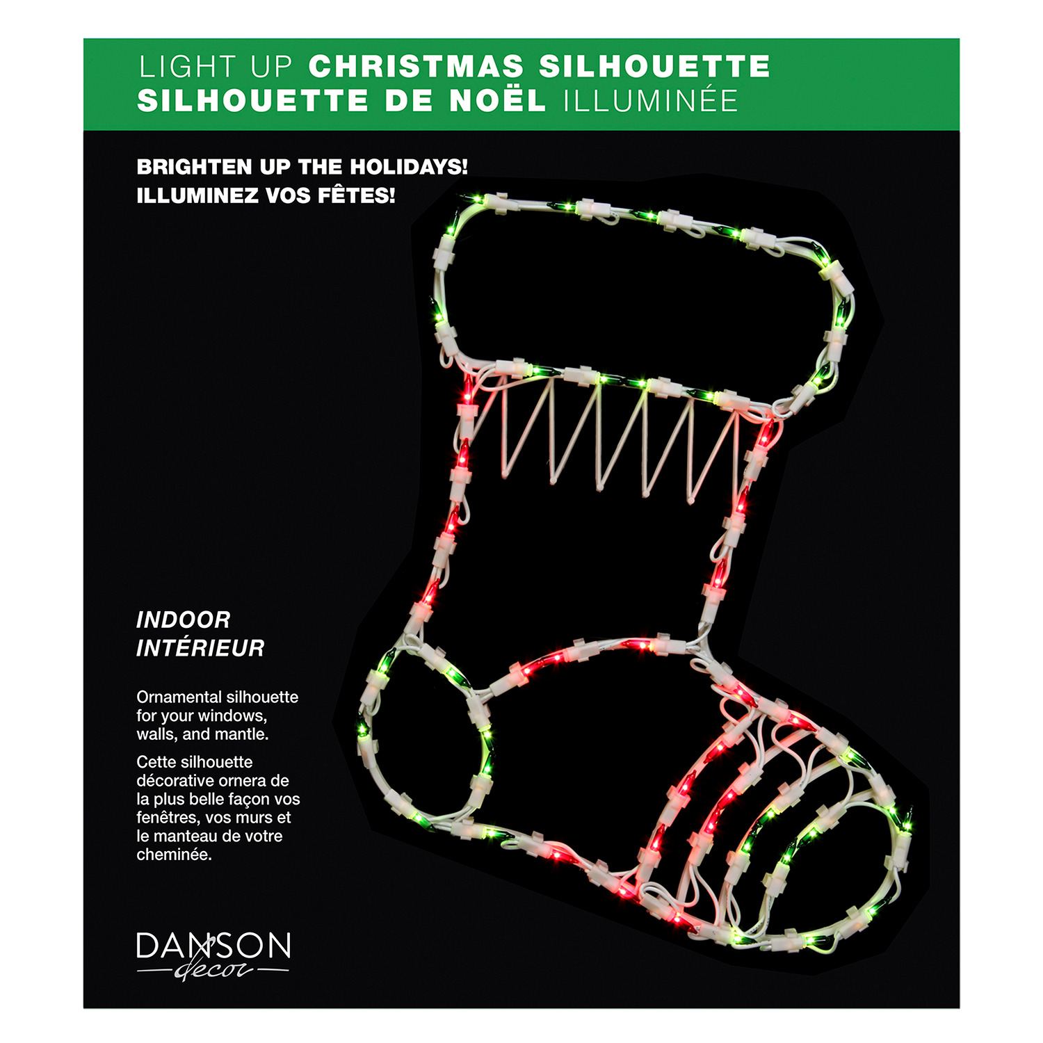 Danson - Light-up Christmas silhouette, 18" - Christmas Stocking