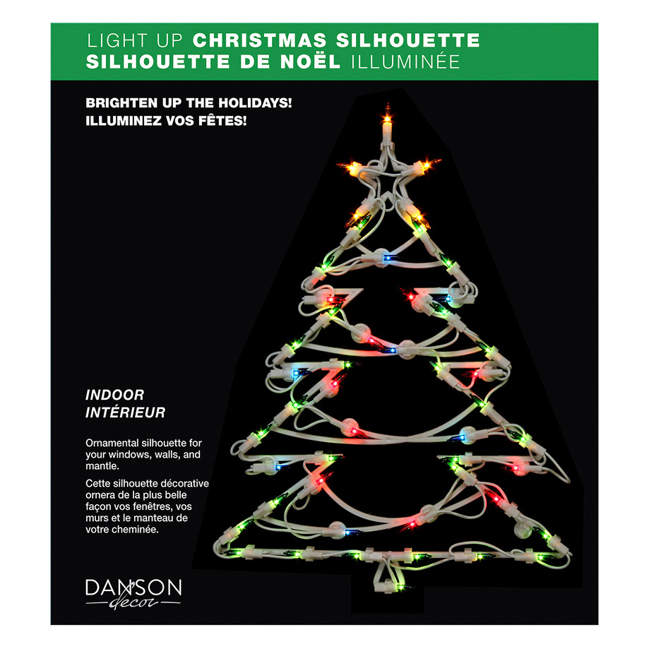 Danson - Light-up Christmas silhouette, 18" - Christmas Tree