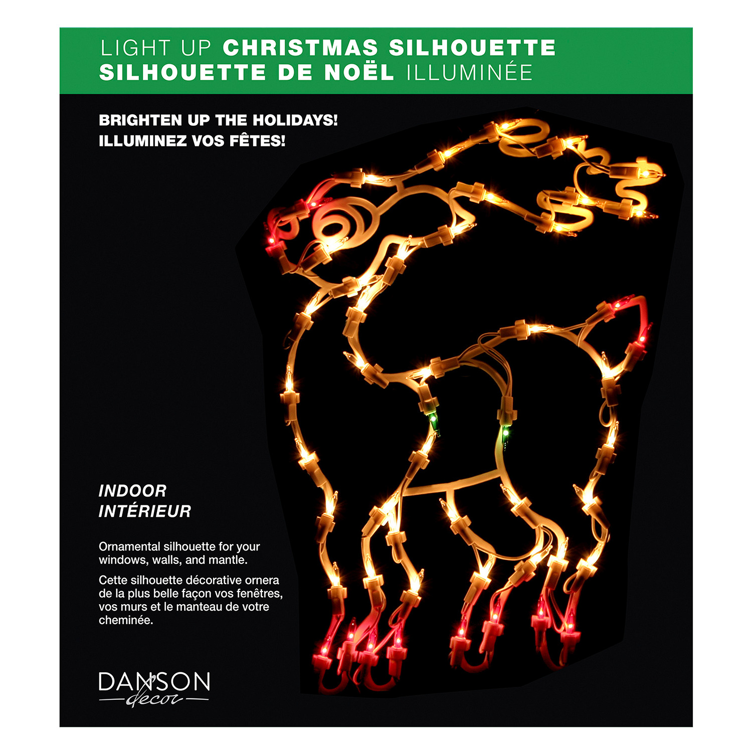 Danson - Light-up Christmas silhouette, 18" - Reindeer