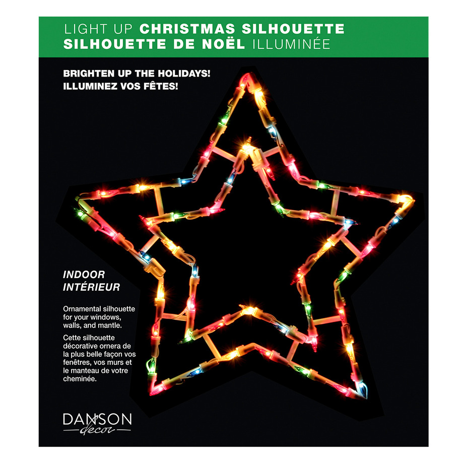 Danson - Light-up Christmas silhouette, 18" - Star