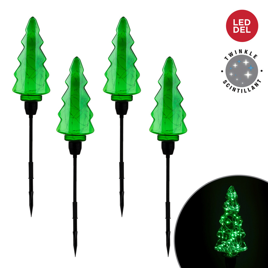 Danson - Light-up Christmas tree outdoor decorations, pk. of 4