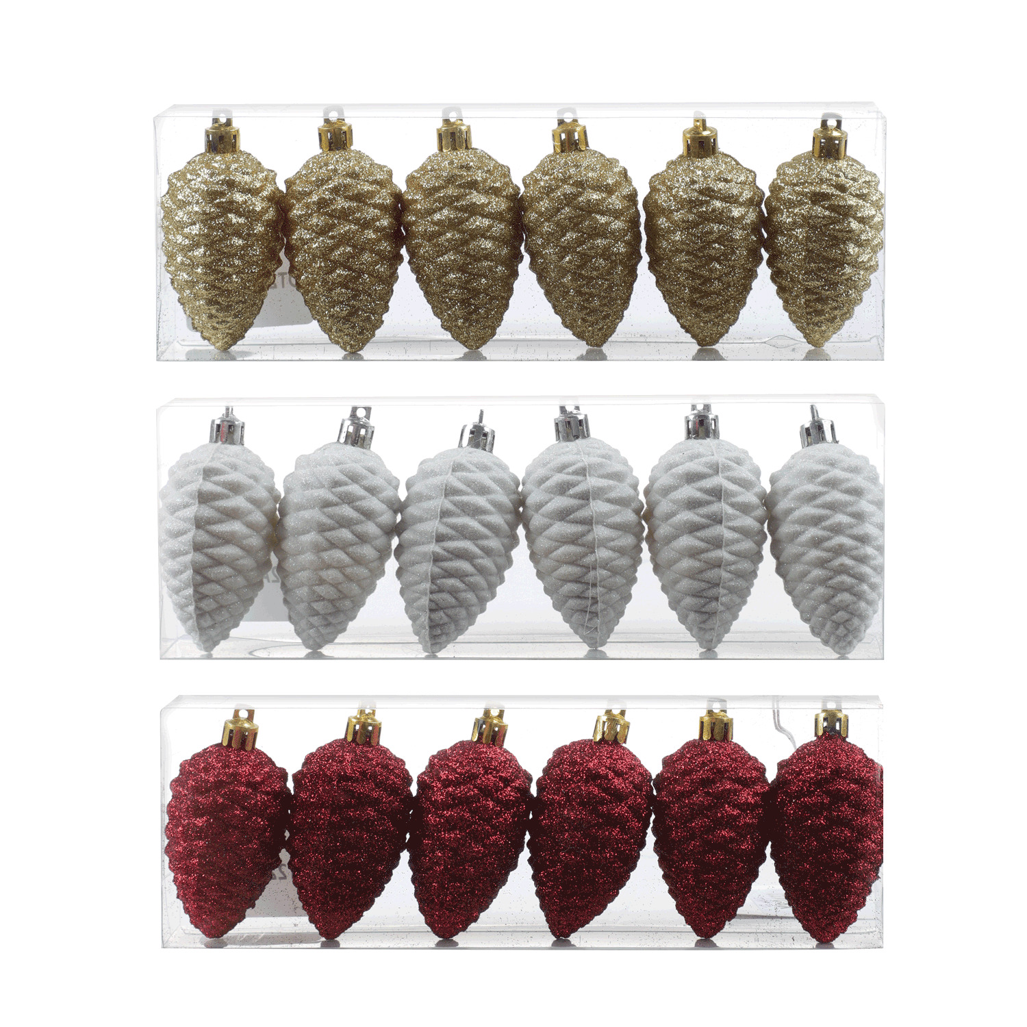 Danson - Pinecone Christmas ornaments, pk. of 6