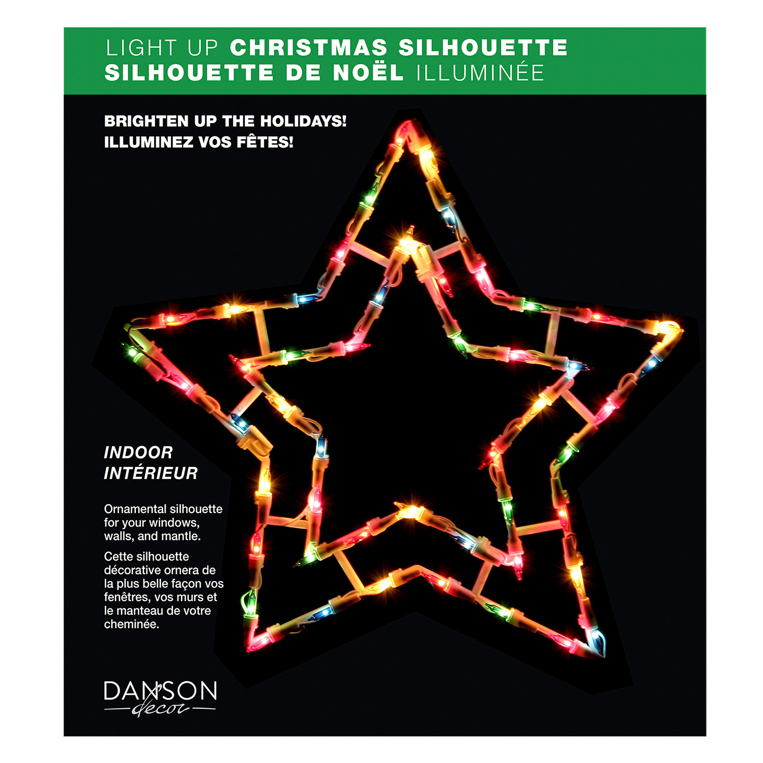 Danson - Silhouette de Noël illuminée, 18" - Étoile