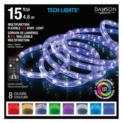 Danson - Tech Lights - Cordon de lumières avec télécommande, 108 lumières DEL couleurs changeantes