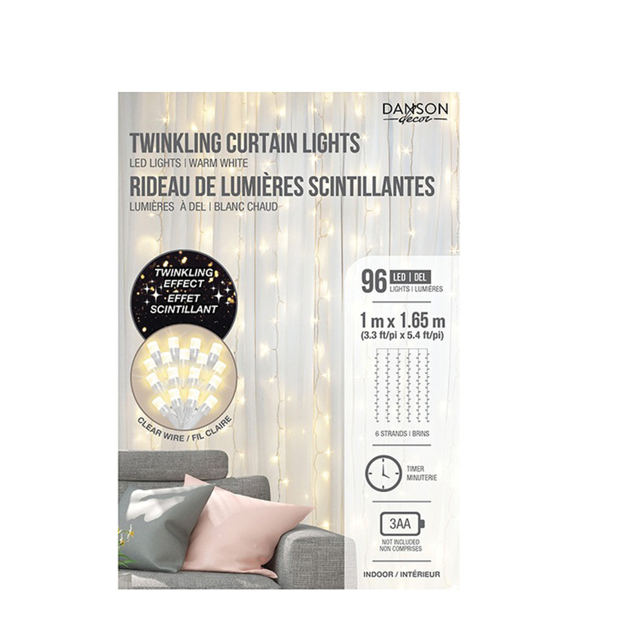 Danson - Twinkling curtain LED lights, warm white