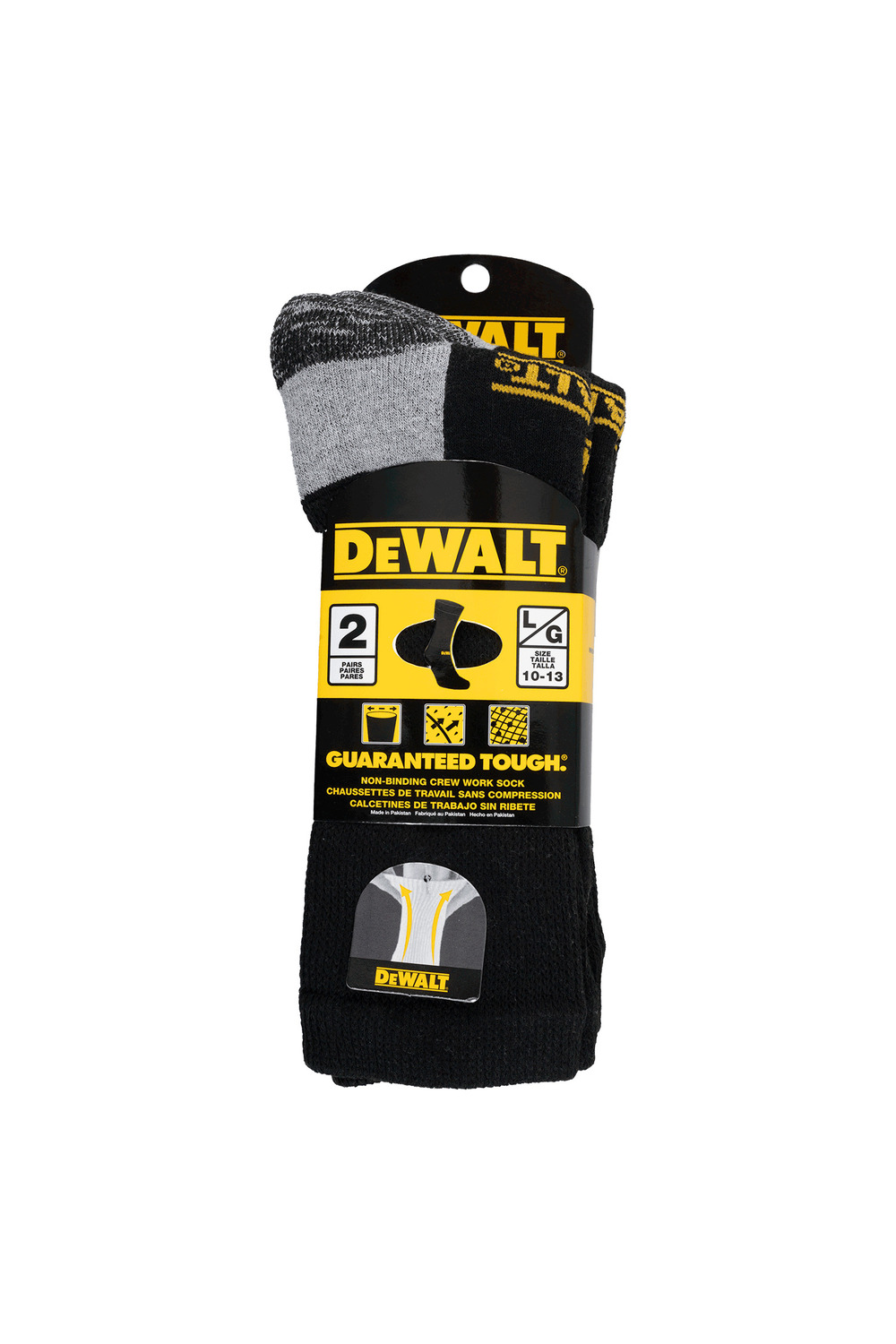 DeWALT - Non-binding crew work socks - 2 pairs