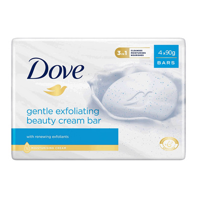 Dove - Gentle exfoliating beauty bar soap, pk. of 4 x 90g