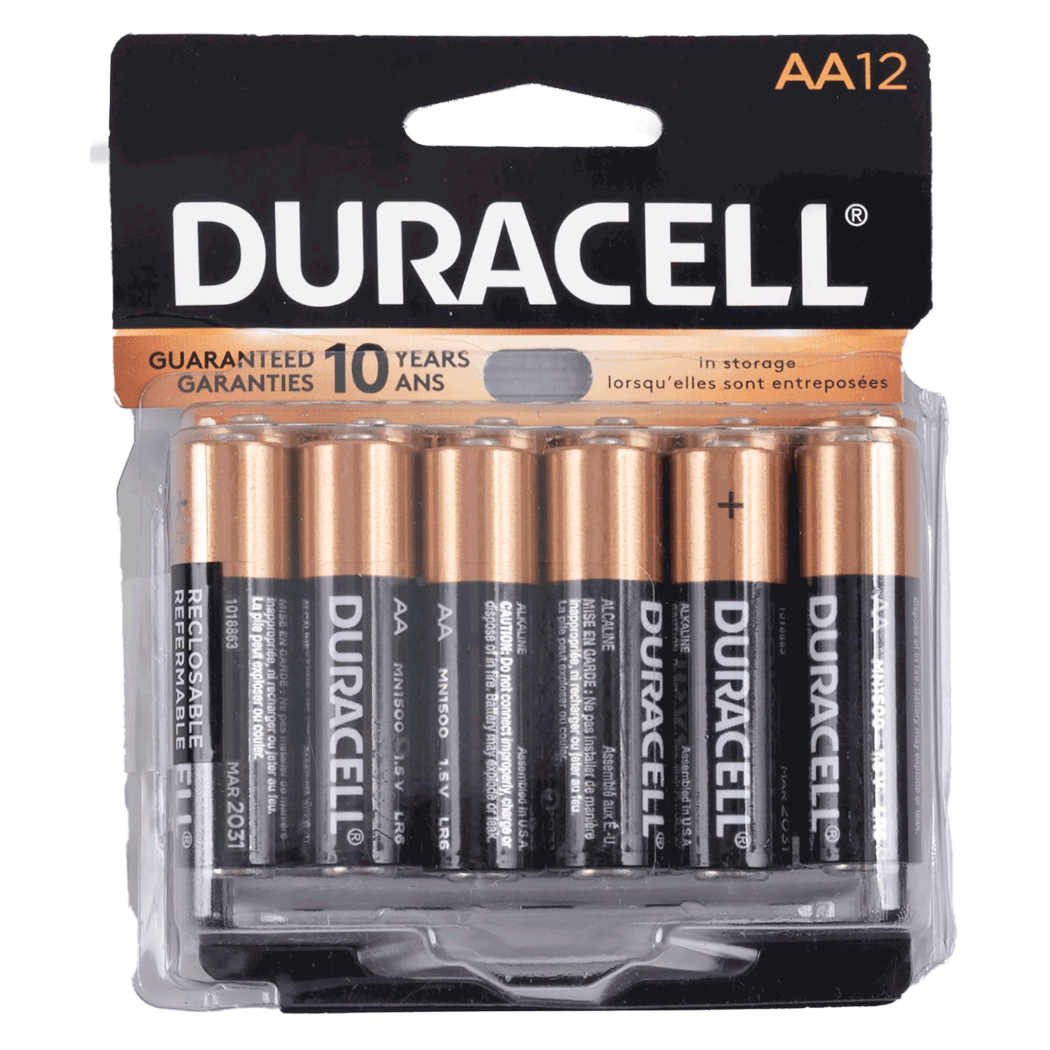 Duracell - Piles alcalines AA, paq. de 12