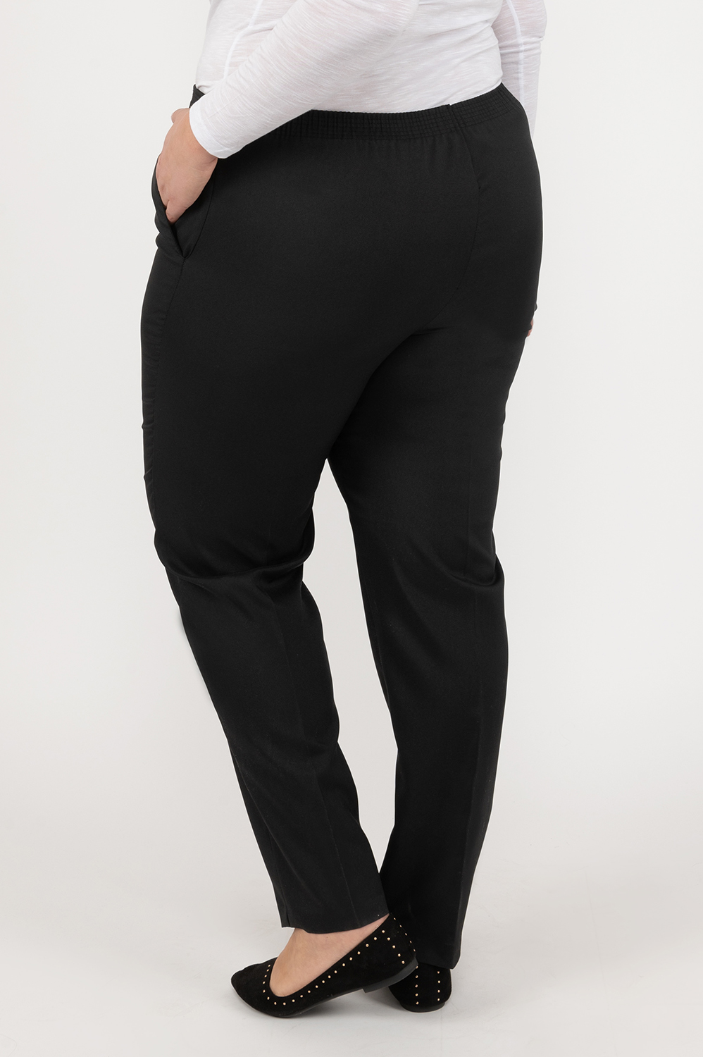Plus Size Classic Stretch Elastic Waist Pants , 5000BN-AXS1