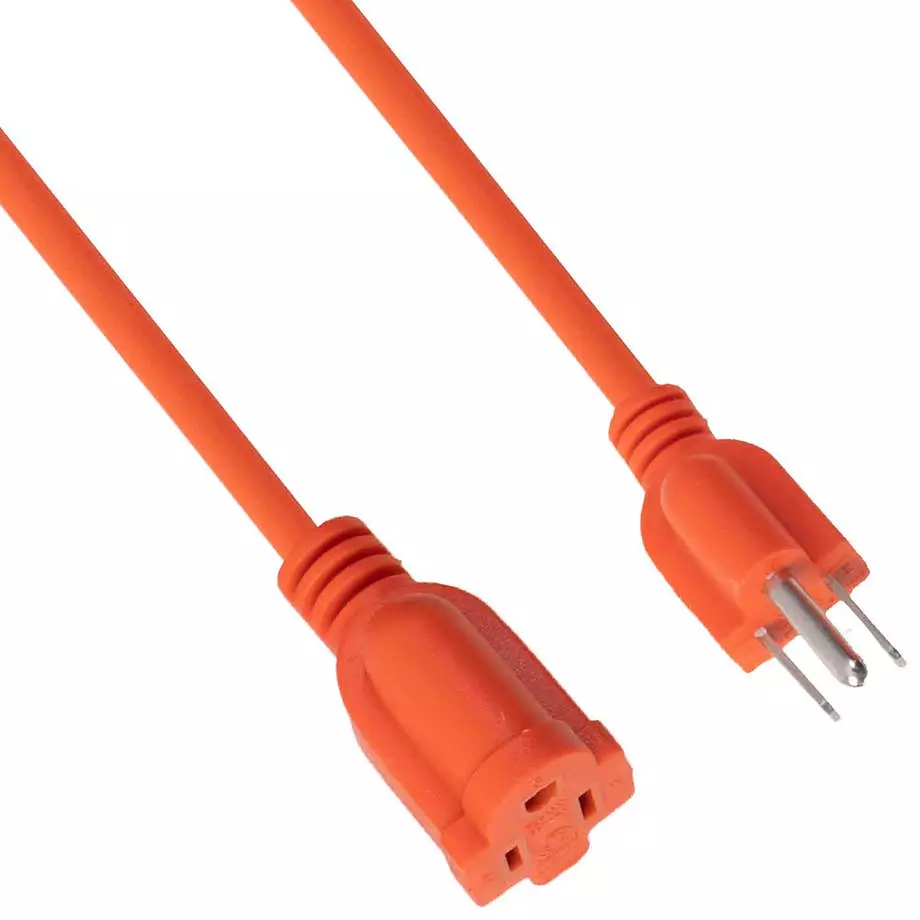 eLink- Heavy duty extension cord, 25ft. Colour: orange