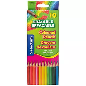 Erasable coloured pencils, pk. of 10
