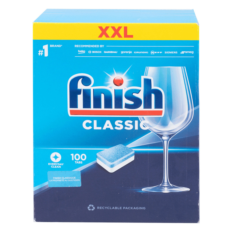 Finish - Sachets de détergent pour lave-vaisselle, Paq. de 100