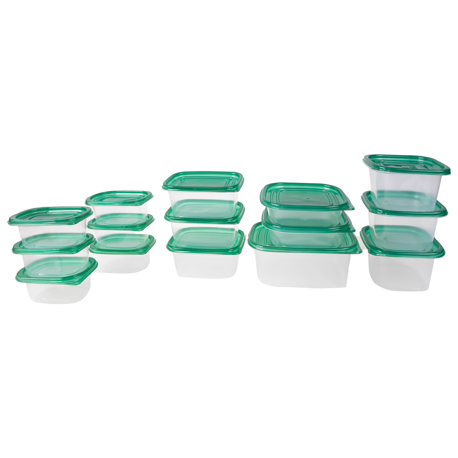 Fresh Seal food container set, 30pcs, green. Colour: green