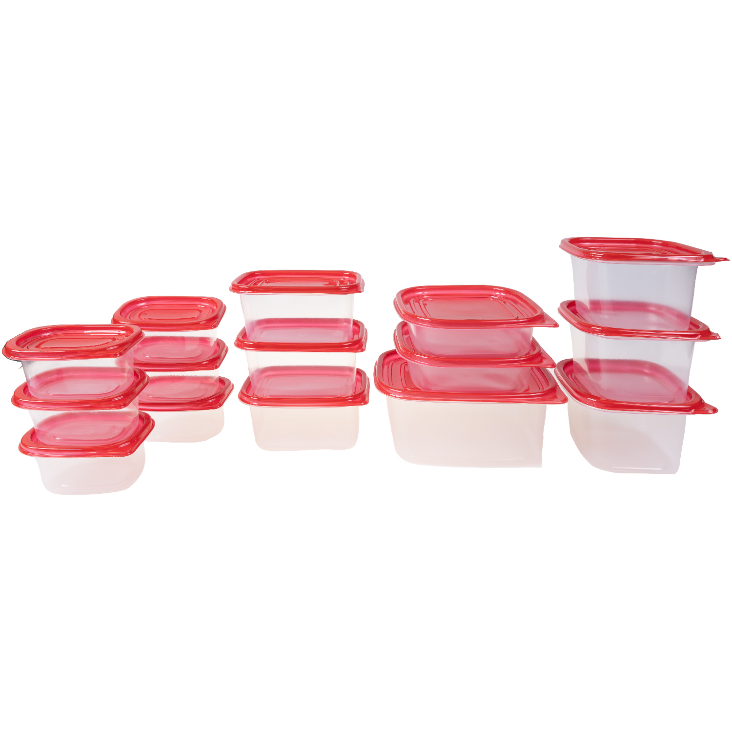 Fresh Seal food container set, 30pcs, red. Colour: red