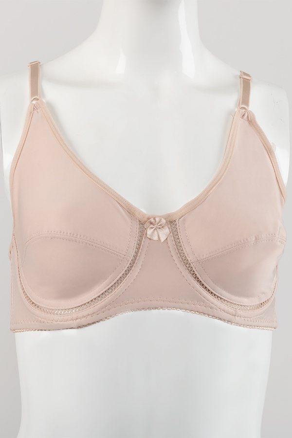 Full support underwire bra with net detail - Nude. Colour: beige