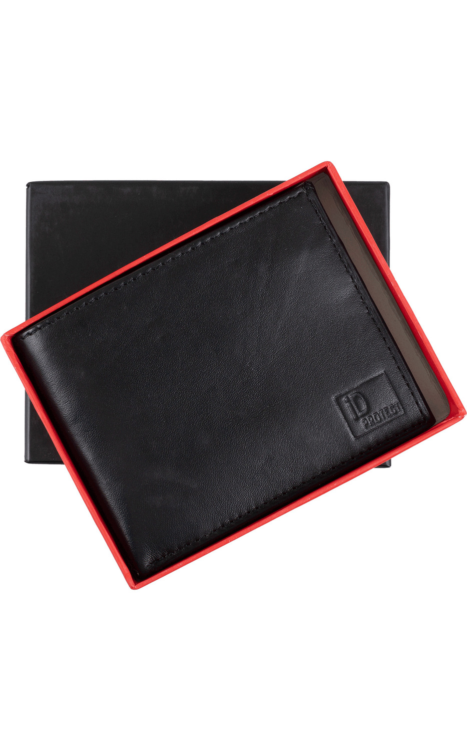 Genuine leather RFID-blocking wallet in gift box