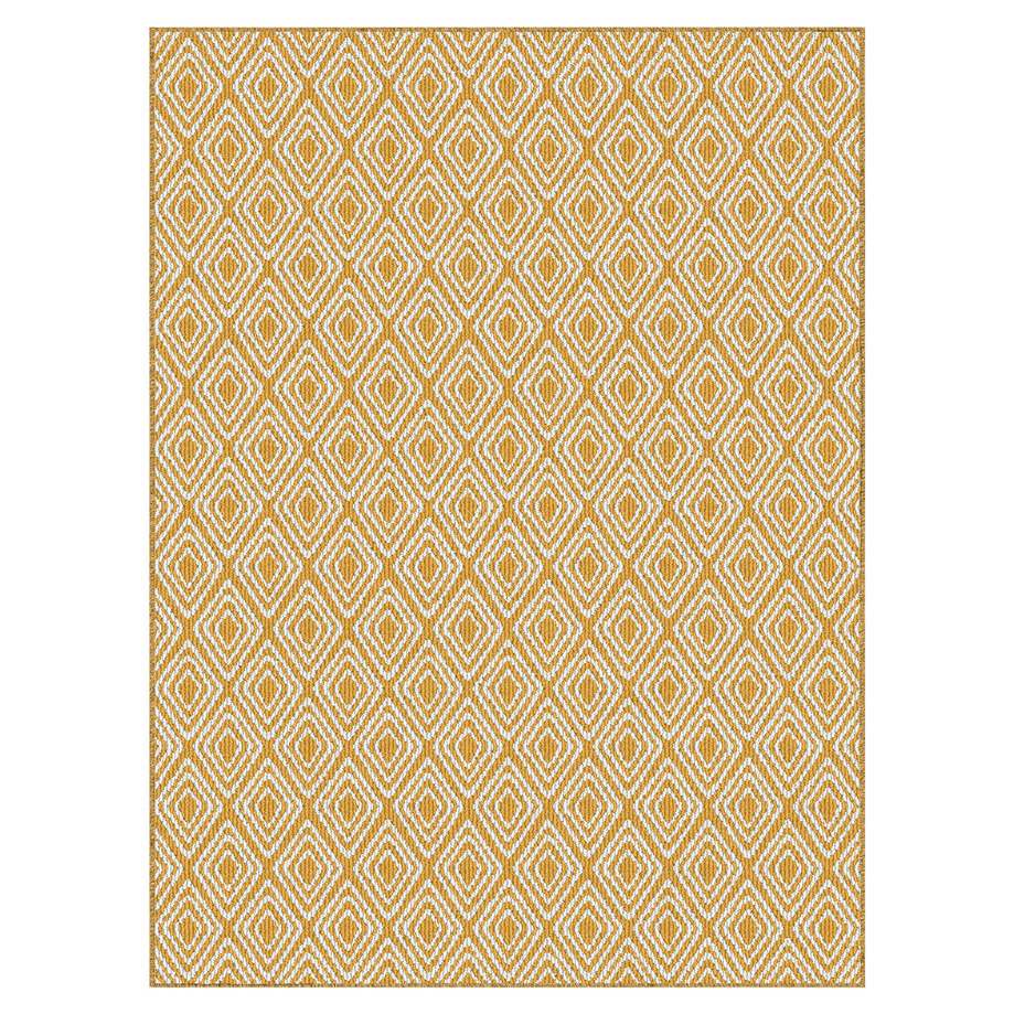 GEORGE Collection - Mustard argyle rug, 3'x4'