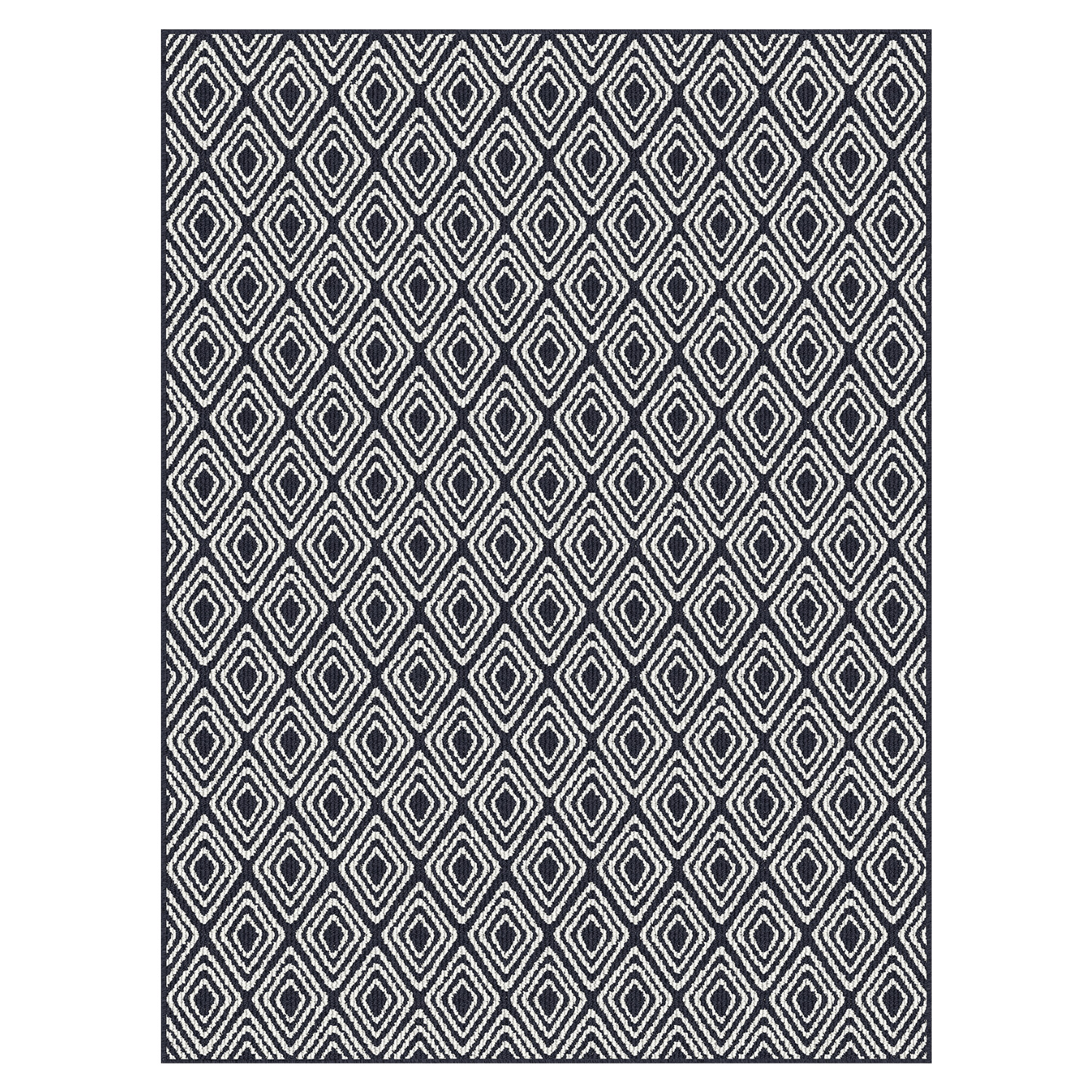 GEORGE Collection - Navy argyle rug, 3'x4'