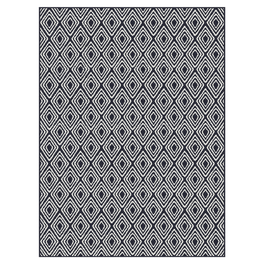 GEORGE Collection - Navy argyle rug, 3'x4'