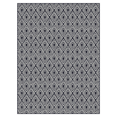 GEORGE Collection - Navy argyle rug, 3'x4'