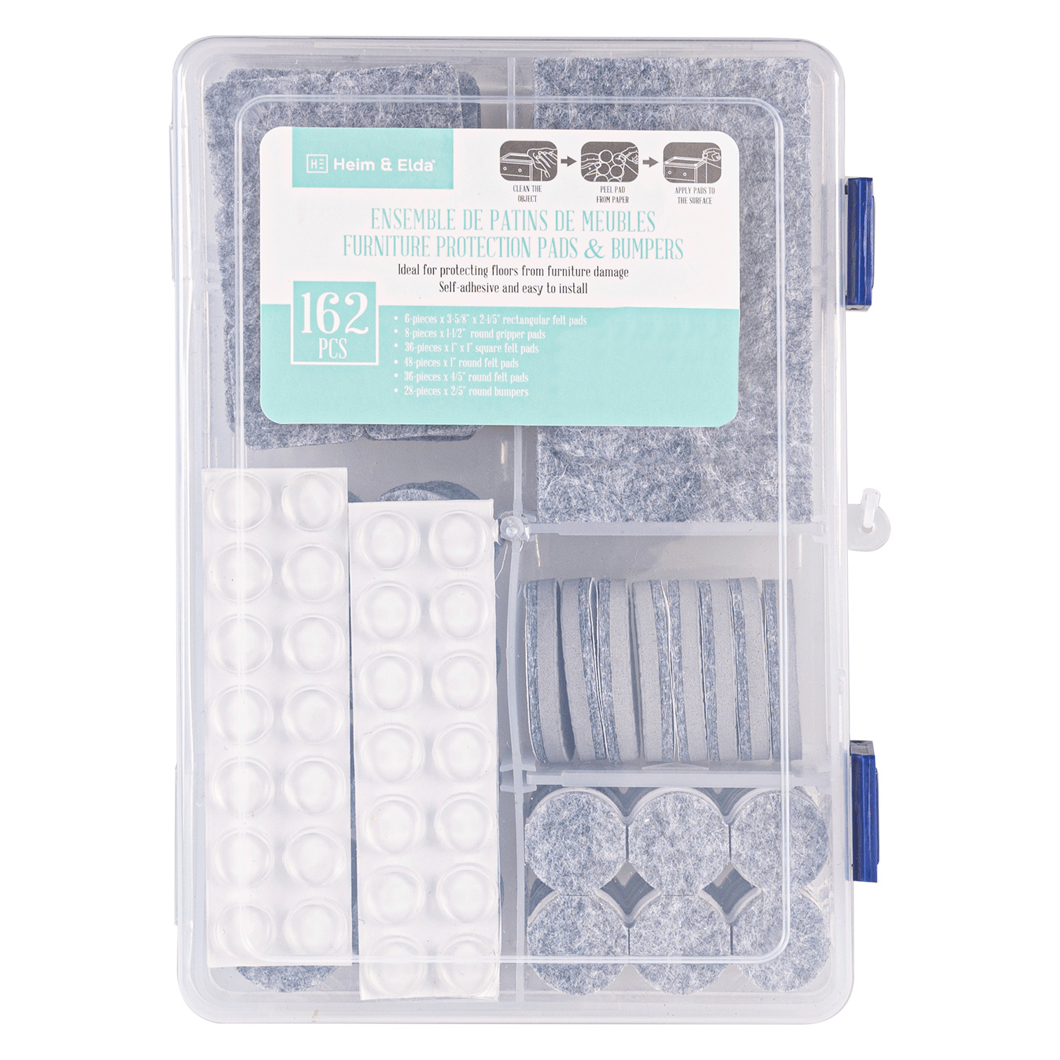 Heim & Elda - Furniture protection pads and bumpers, 162 pcs