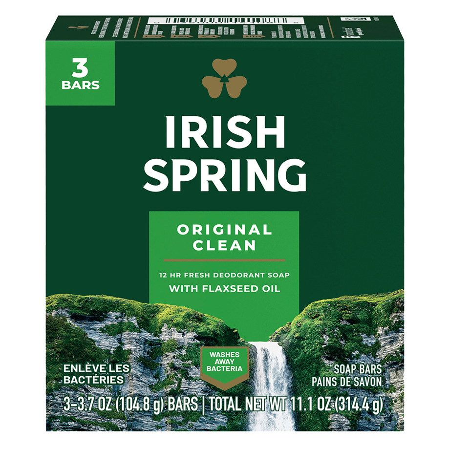 Irish Spring - Original Clean - Deodorant soaps, pk. of 3x104.8g