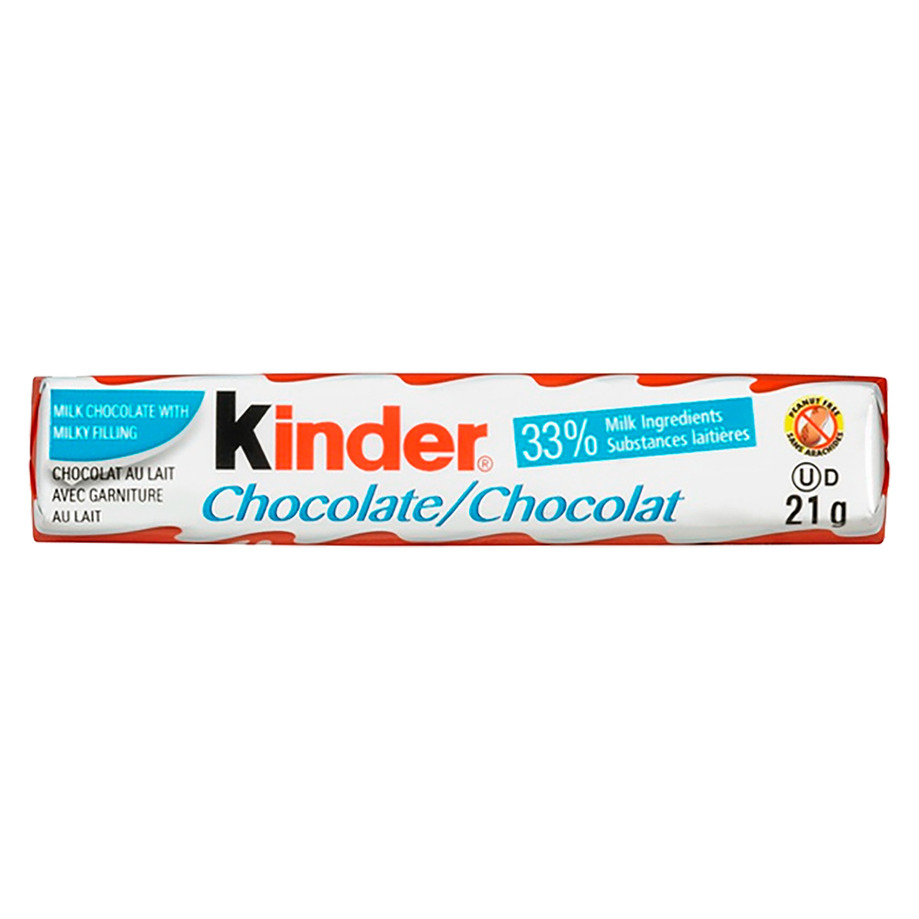 Kinder - Chocolate/Chocolat - Milk chocolate with milky filling, 21g