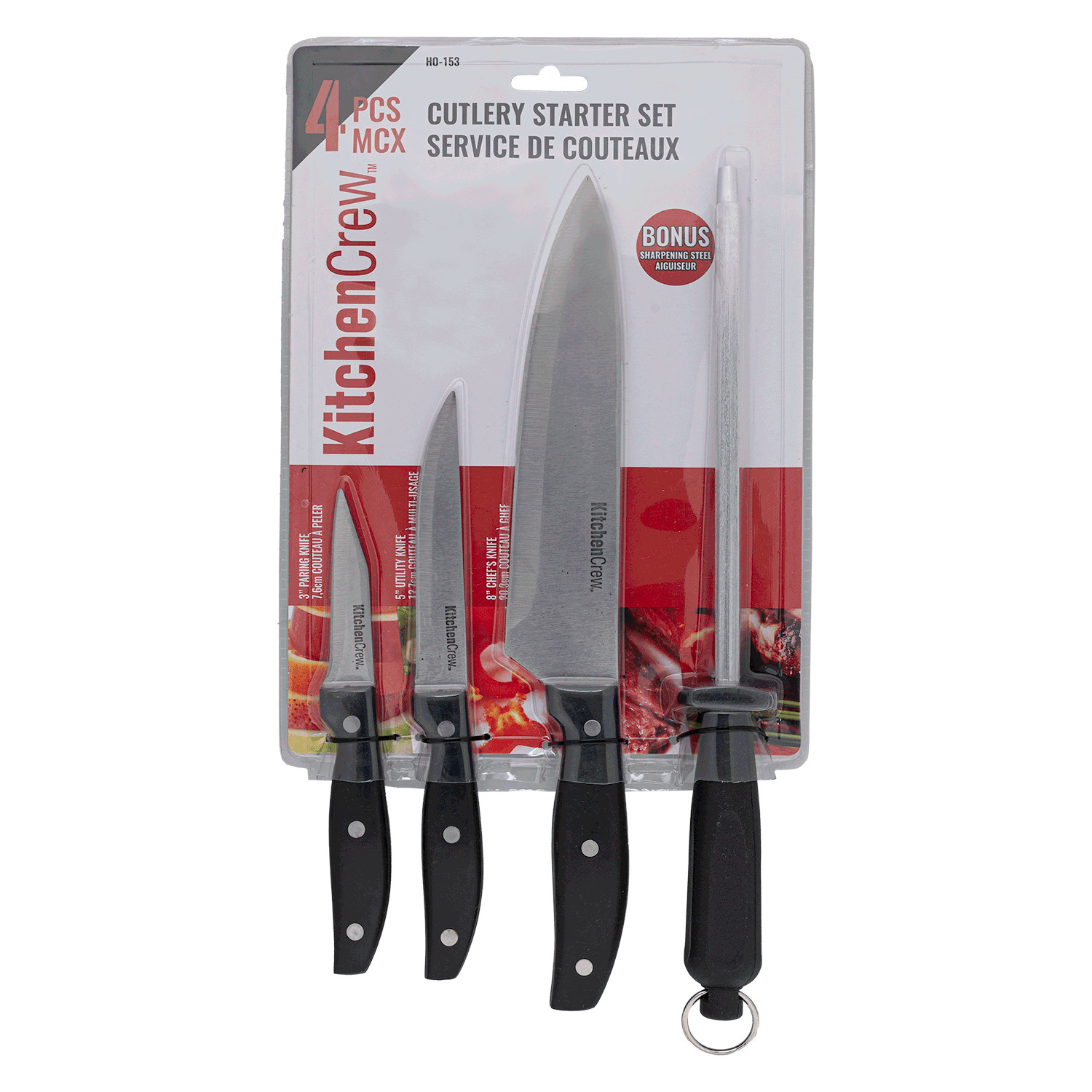 Kitchen Crew - Cutlery starter set with sharpener, 4 pcs