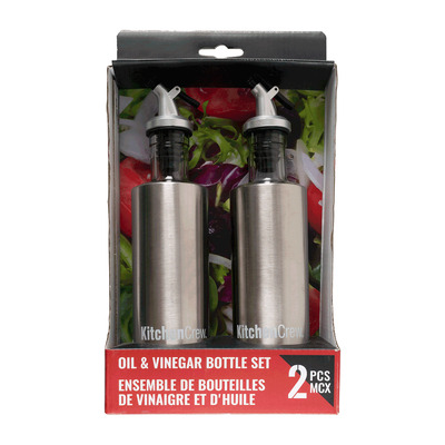 Kitchen Crew - Ens. de bouteilles de vinaigre et d'huile, 2 mcx