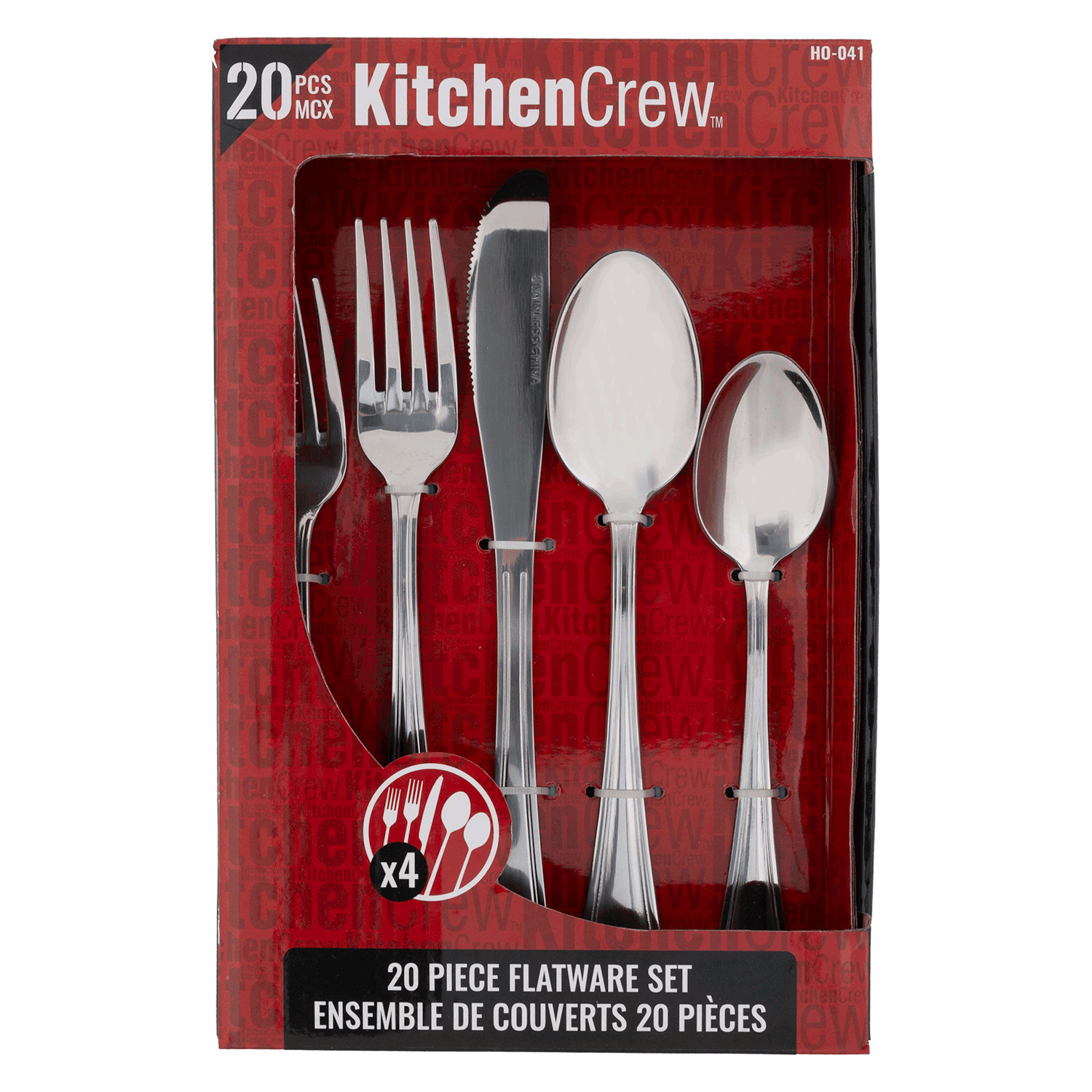 Kitchen Crew - Ens. de couvert, acier inoxydable, 20 mx