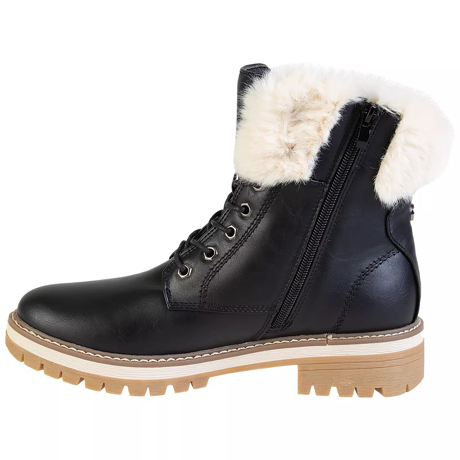 Fur trim sale combat boots