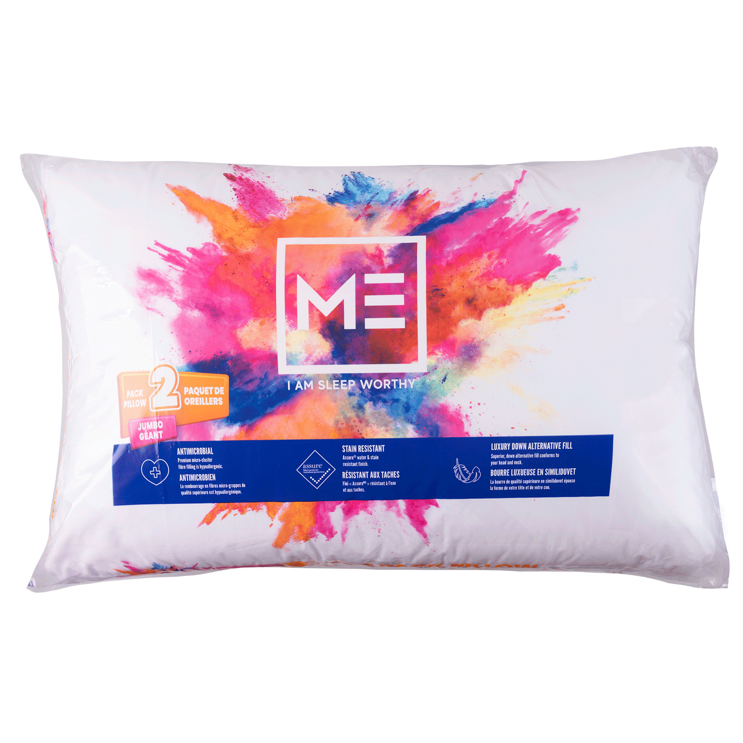 ME - Down alternative pillow, 20"x28" - Jumbo, pk. of 2