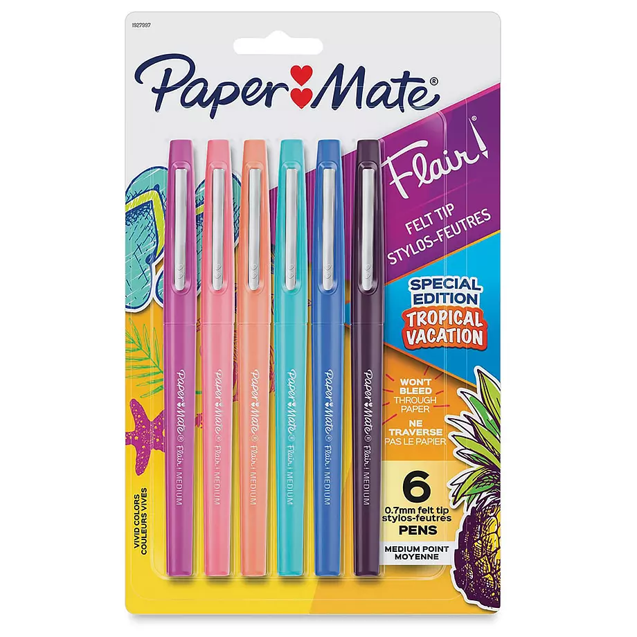 Paper Mate - Du flair ! Stylos feutres, couleurs tropicales, pk
