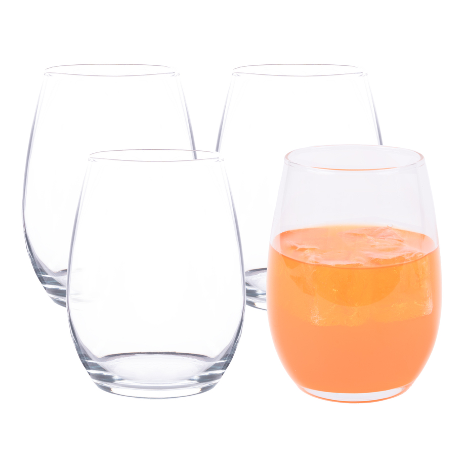Pasabahce - Amber, stemless wine glasses, set of 4
