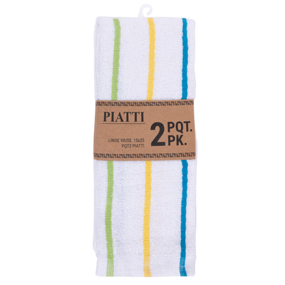 Piatti - Striped dish towels, 15"x25", pk. of 2