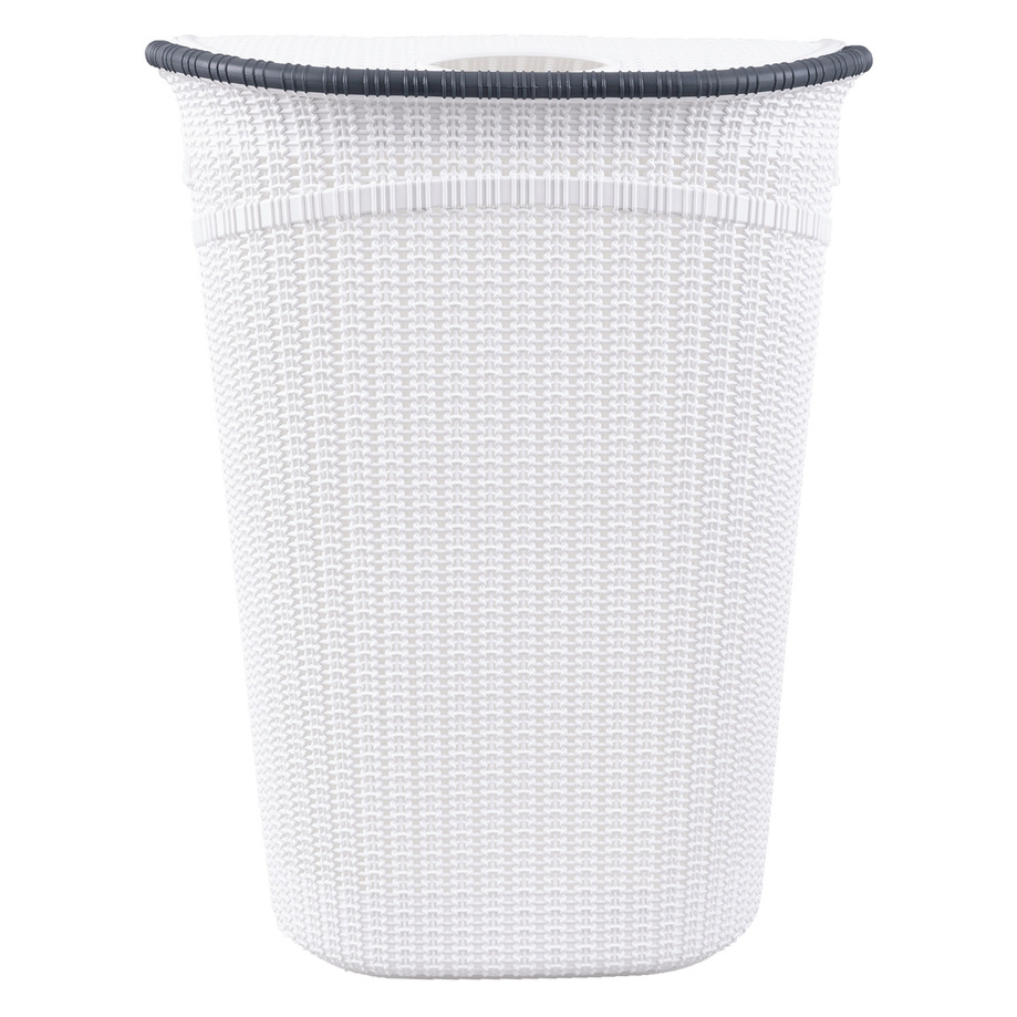 Plastic laundry hamper with black trim - 52L