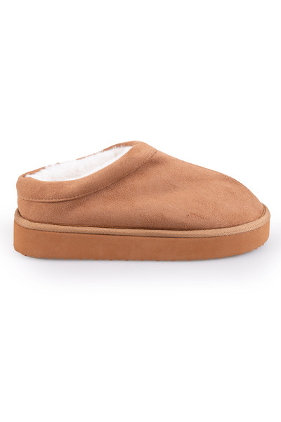 Platform microsuede slippers